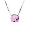 [Q4691] - Silver Necklace 'Sissi' Pink Silver (rhodium Plated) - 8 Mm