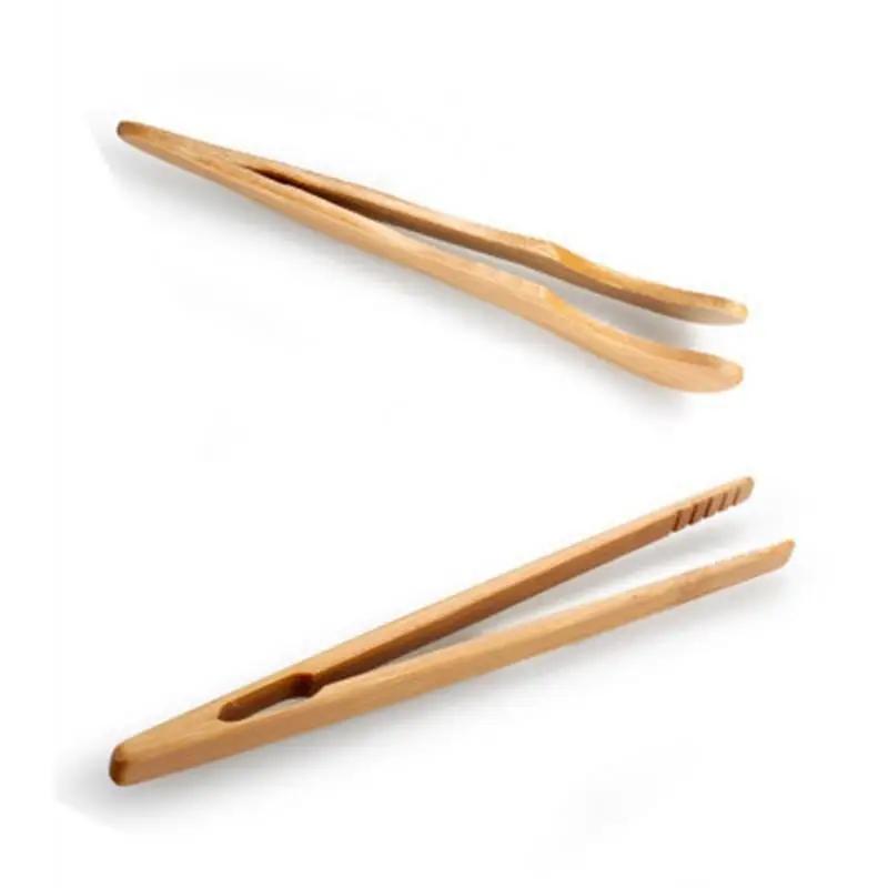 Reusable Bamboo Toast Tongs Kitchen Utensil Tea Tong for Fruits Toast Tea Bread Pickle Cooking Ultra Grip Wooden Toaster Tongs