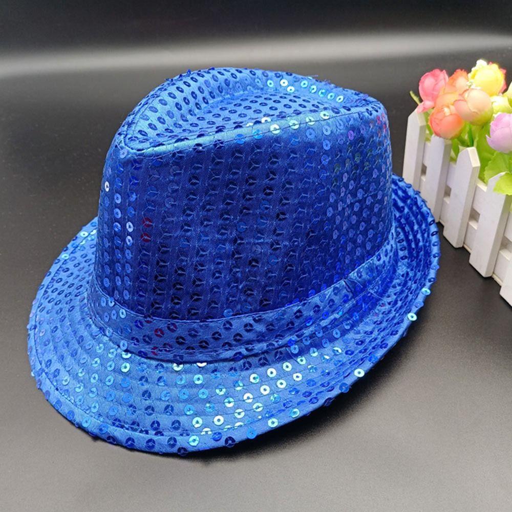 Sequins Jazz Hat Shiny Dance Performance Hat Fashion Panama Cap  Holiday