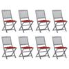 Day and Night - Day and Night Folding Garden Chairs 8 Units and Cushions Solid Acacia Wood