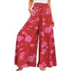Women's Summer Wide Leg Pants High Waisted Flowing Pockets Fashion Casual Casual Bohemian Printed Beach Pants