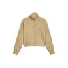 T7 Track Jacket Letter Print Stand Collar Casual Sports Jacket Women Jacket Khaki 621464-84