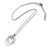 [P5059] - Silver-white 'Choreography' Steel Necklace (ceramic) - 25x18 Mm
