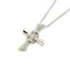 [L5400] - White 'Sublime Cross' Silver Necklace
