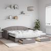 VidaXL Daybed with Trundle and Drawers Taupe 100x200 Cm Fabric 3197574
