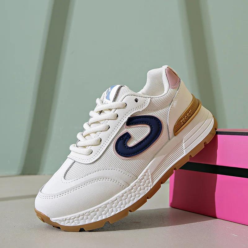 Sneakers Women Casual Sport Shoes Platform Bottom Blue Red Sneakers Fashion Anti Slippery Trend Lace-up Zapatos Outdoor2024