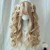 Curly Double Ponytail Wig Synthetic Lolita Wig Clip-in Double Ponytail Curly Wig with Bangs Suitable for Halloween and Christmas