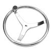 Stainless Steel Boat Steering Wheel 3 Spoke 13 1 2 Inch Dia. Marine Steering Wheel for 3 4 Inch Tapered Shaft with 5 8