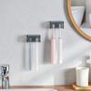 Toothbrush Holder Wall Mounted with Cover 2 Slots Toothbrush Storage Organizer Shower Self Adhesive Toothbrush Hanger Rack