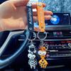 Cartoon Keychain Women Men Zebra Giraffe Keychain Funny Toy Car Accessories Gifts Novelty