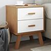 VidaXL Bedside Table OLDEN White and Brown Solid Pine Wood 358584