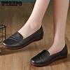 Women Black Soft Thick Flat Heel Work Shoes Versatile Non-slip Large Size Solid Color Casual Single Shoes