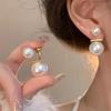 High-End S925 Silver Pearl Drop Earrings for Women - Niche Design, Luxurious Studs