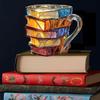 New Painted Book Mug Resinz Novelty 3d Painted Books Coffee Mug Unique Colorful Resin Books Stack Coffee Cup Collection Gifts
