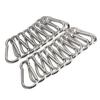 20Pcs Silver Aluminum Spring Carabiner Snap Hook Hanger Keychain Hiking