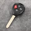 4 Buttons Car Remote Control Key Replacement Black Fits for Toyota Corolla 0810