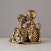 Resin Retro Skull Couple Halloween Decoration Home Decor Skeleton Storage Ornaments Sculpture Statue New Room Office Study Gift