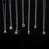 Tiny A-Z 26 Alphabet Initial Letters Name Pendant Necklace With Full Shiny Zircon For Girls Best Gift