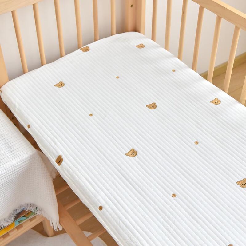 UKKNZZ Quilted Cartoon Bear Head Fitted Sheet for Children