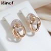 Kinel Multi-Hoop English Earrings For Women Kinel Zircon Full Paved Fashion Jewelry