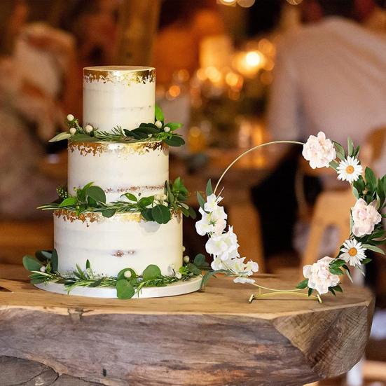 Wreath Hoop Sturdy Smooth Anti-rust Anti-oxidation Luster Surface Decorative Metal Ins Style Garland Circle Wedding Table Center Decor