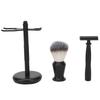 Double Edge Manual Clipper Kit Holder Base Alloy Nylon Hair Brush Manual Beard Trimmer Set