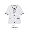 Araltay New Arrival Fashion Style Women's Clothing Fashion All-Match Minimalist Contrast Color Trim Knitting Outwear 5536192