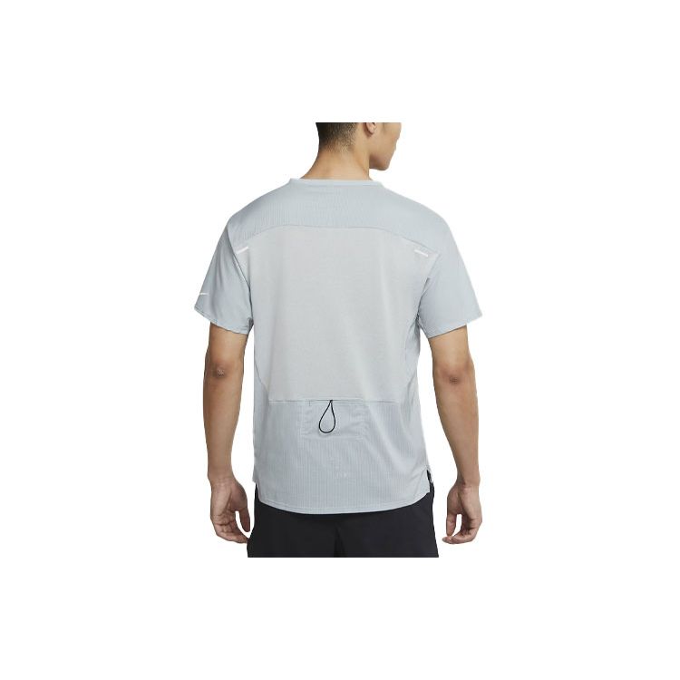 Nike Футболка для тренировок Ultra Run Division Quick-Dry Breathable с коротким рукавом, мужская, серая DA1299-019