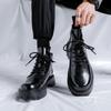 Martin Boots Men's New Casual British Trend Versatile Thick-soled Medium Help Black Locomotive Boots 6895-R