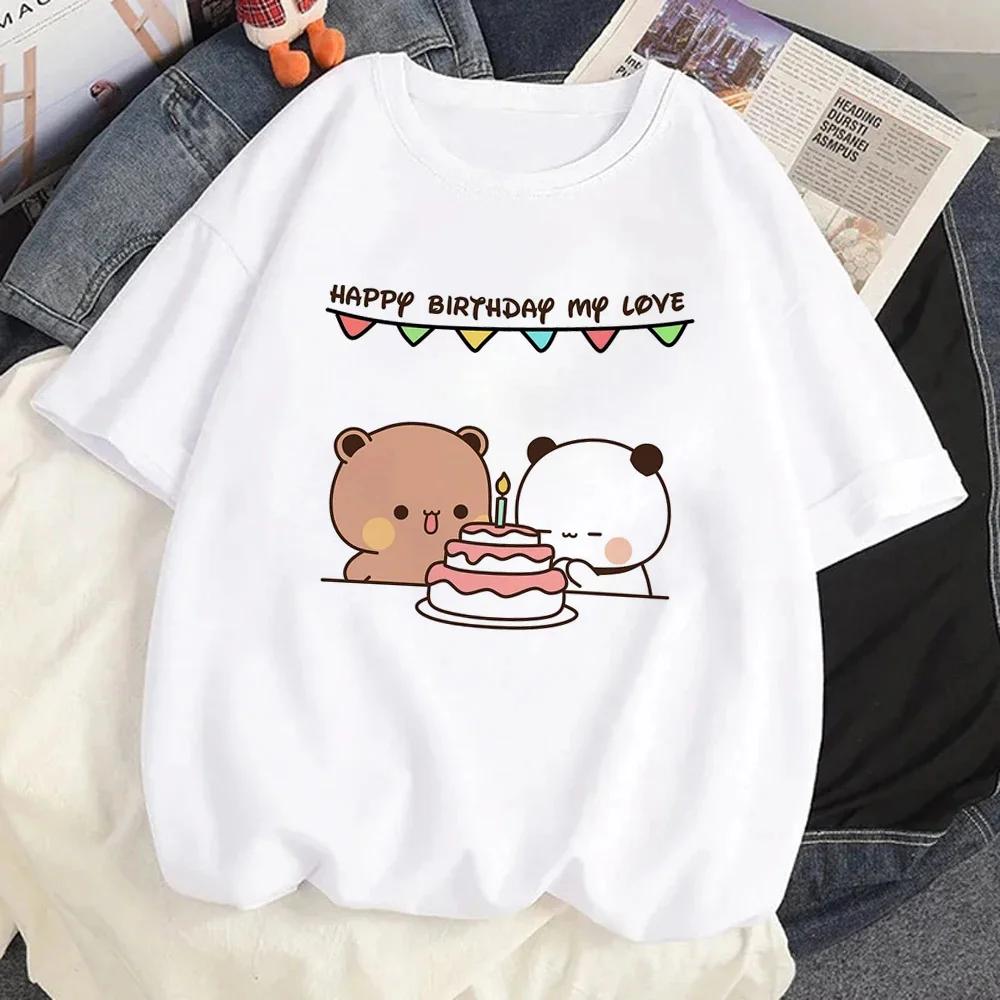 Cute Bear LOVE Unisex T Shirt Women Bubu Dudu Couple Tops Tee Summer Short Sleeve Tshirts Female Korean Casual Girl T-shirt Camisetas