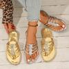 Fashion Women Slippers Shiny Rhinestone Shoes Clip Toe Flat Sandals 2025 New Summer Outdoor Slippers Plus Size Flip Flops Slides Women