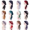 Adjustable Pre-Tied Headwear Elastic Cancer Head Scarf Muslim Turban Hair Loss Hat Chemo Pirate Cap