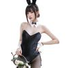 Sexy Bunny Girl Cosplay Leotard Style Bodycon Faux Leather High Leg Style Bunny Ear Headband Included Lingerie Style Outfit Fancy Dress Bold Cute