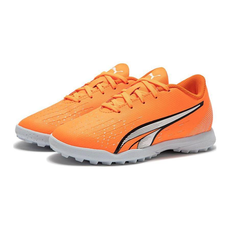 Puma Ultra Play TT Jr Artificial Turf Round Toe Comfortable Low Top Soccer Shoes Kids Sneaker Orange 107236-01