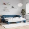 VidaXL Daybed with Trundle Bed and Mattress Blue 100x200 Cm Velvet 3197093