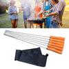 6 PCS Stainless Steel Flat Barbecue Skewers Wood Handle Meat Skewers Perfect for Grilling Picnics and Outdoor Activities