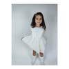 Baby Baby Long Sleeve White Dress With A Buckle Gift- Girl Birthday Dress