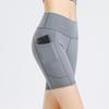 New Yoga Shorts Female High-waisted Hip-lifting Sports Shorts Elastic Tight Pockets Running Fitness Four Pants