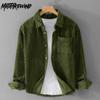 Autumn and Winter Men Shirts Retro Style Corduroy Thicken Button Shirt Daily Casual 100% Cotton Men Clothing