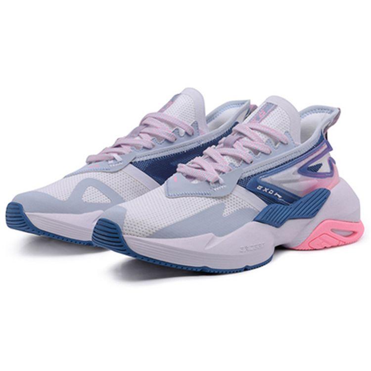 Li Ning Super Lightweight Breathable Slip Resistant Durable Low Top Sports Casual Shoes Women Sneakers White Blue AGLQ028-5