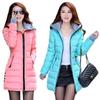 Mid-length Cotton-padded Jacket Women's Winter New Gloves Slim-fit Hooded Women's Down Padded Jacket