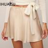 Women's Boutique Satin Half Skirt High Waist Elastic Solid Colour Women's Short Skirt