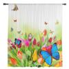 Butterfly Tulip Leaf Flower Sheer Curtains for Living Room Decoration Window Curtains for Kitchen Tulle Voile Organza Curtains