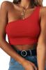 Women's Fashion New Blouse Women's Single Shoulder Crop Blouse