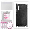 apgo Protective Skin Sticker for the Back+sides Compatible with Samsung Galaxy A32 4G, Full Wrap Film, Foil, Vinyl - Pattern Black Leather