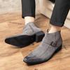 Retro Autumn Winter Chelsea Boots Men Winter Casual Oxfords Shoes Male High Top Sneakers Western Ankle Boots High Heels Footwear