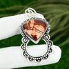 925 Sterling Silver Red Snakeskin Jasper Gemstone Daughter Bezel Pendant Jewelry