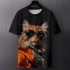 Funny Cat Creative T-Shirts Animal 3D Print Men's Women O-Neck Short Sleeve T Shirt Oversized Tees Harajuku Top Clothing