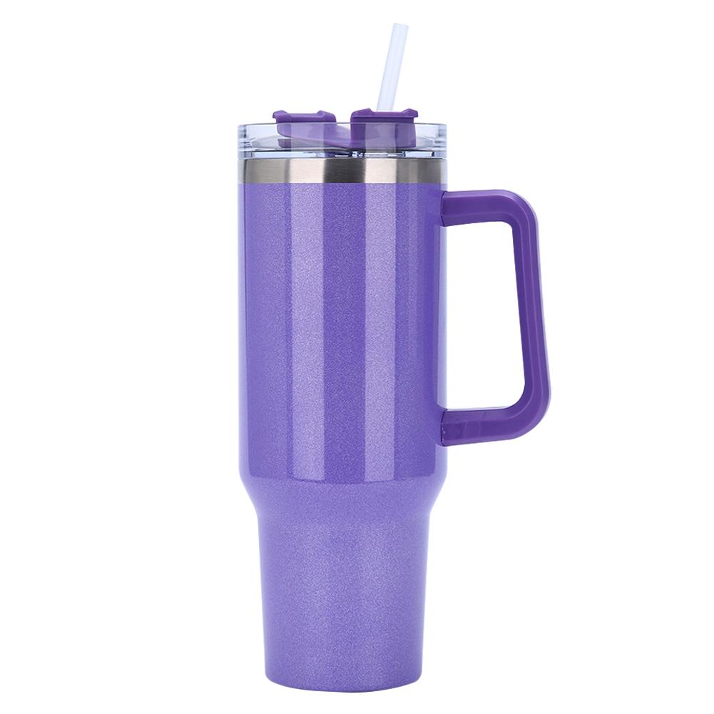40oz Straw Insulated Tumbler with Handle Double-Layer Insulated Cup Stainless Steel Vacuum Thermal Insulated Mug for Women Men