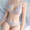 2 Pcs/Set Lady Bra Floral Embroidery Sleepwear Bra Brief Set